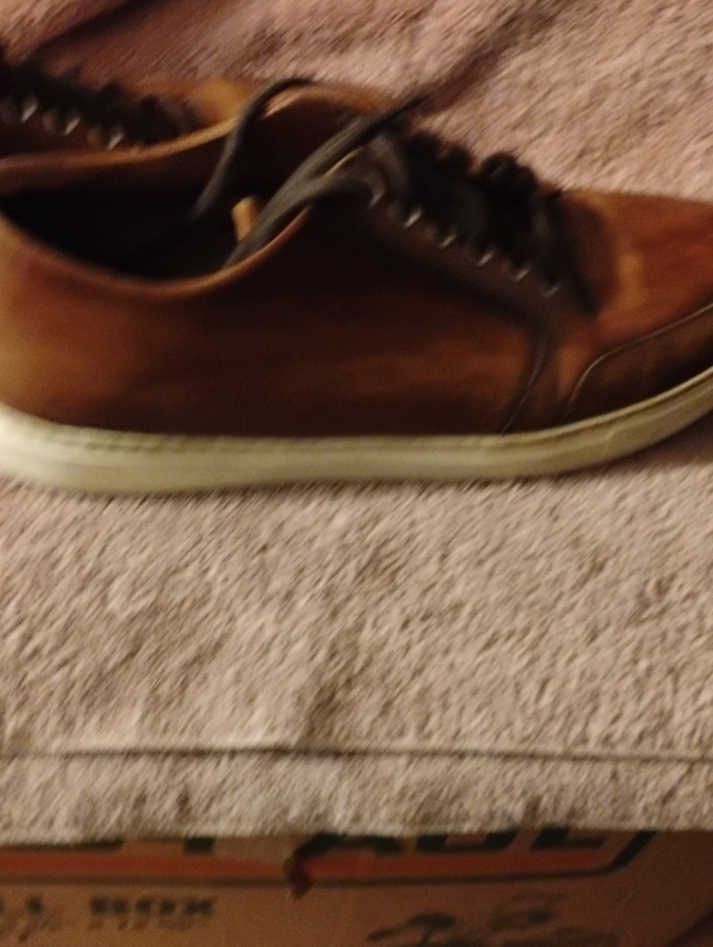 Magnanni Brown Leather Low-Top Sneakers with White Sole